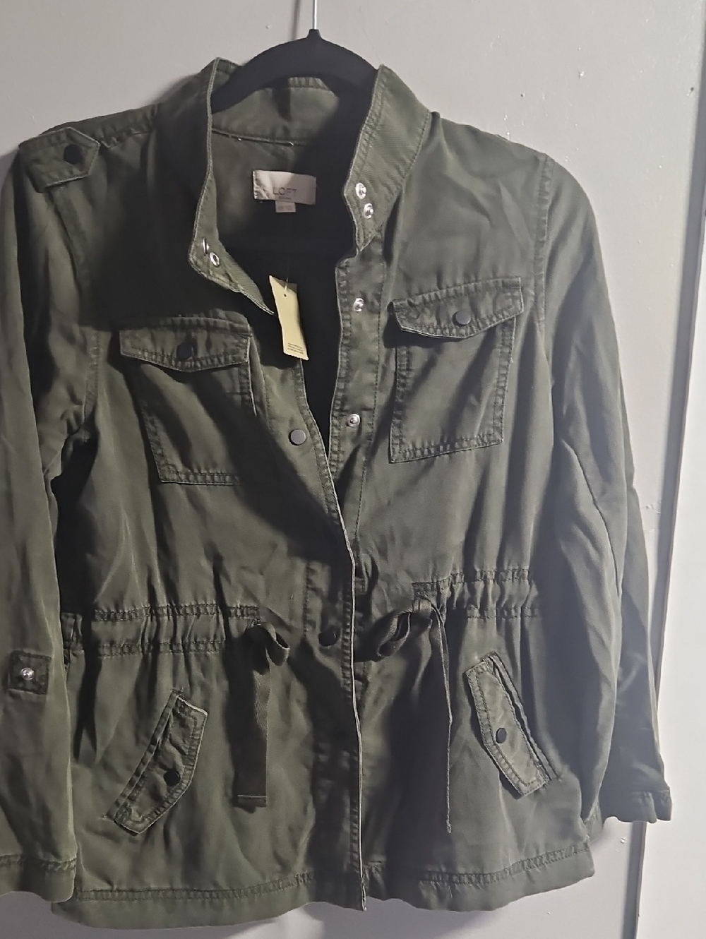 LOFT Olive Green Drawstring Utility Jacket